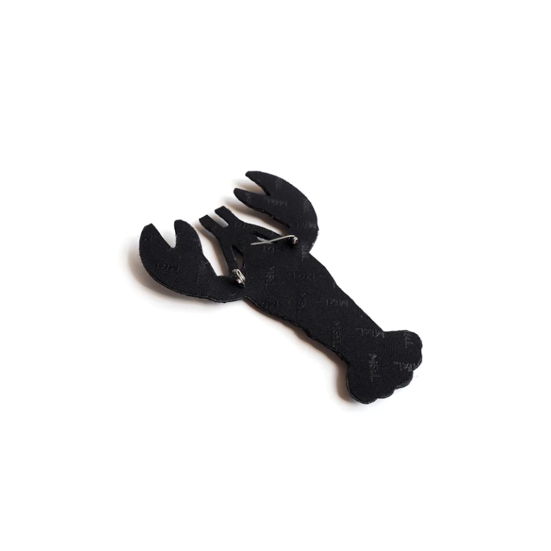 Broche brodée Homard rayé