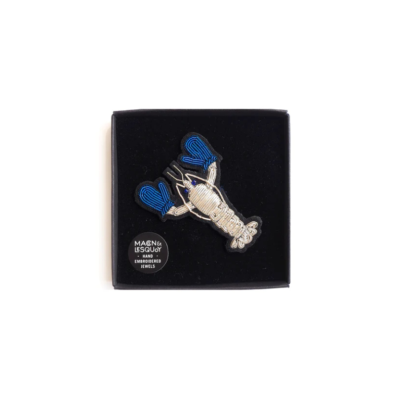 Broche brodée Homard avec gants