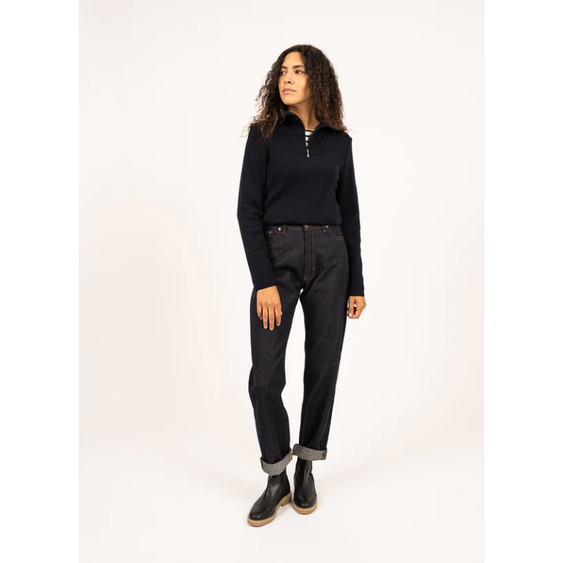 Pull Passerelle col camionneur navy