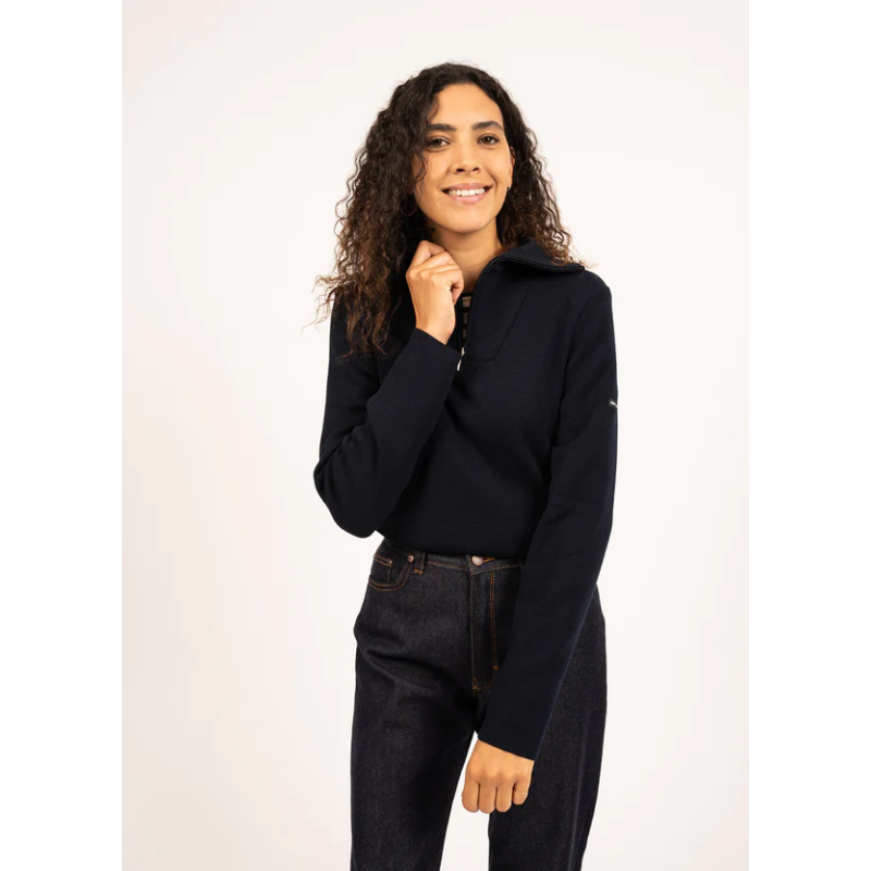 Pull Passerelle col camionneur navy