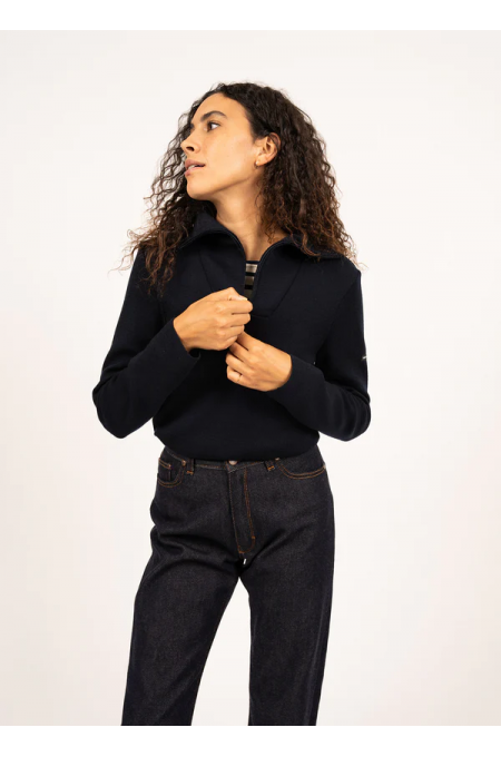 Pull Passerelle col camionneur navy