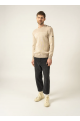 Pull binic marin rayé beige / ecru