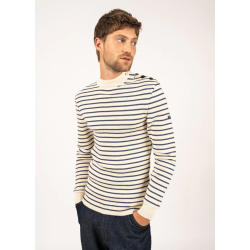 Pull MATELOT Rayé ecru / jean