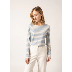 Marinière Minquidame à paillettes Ciel / Ecru