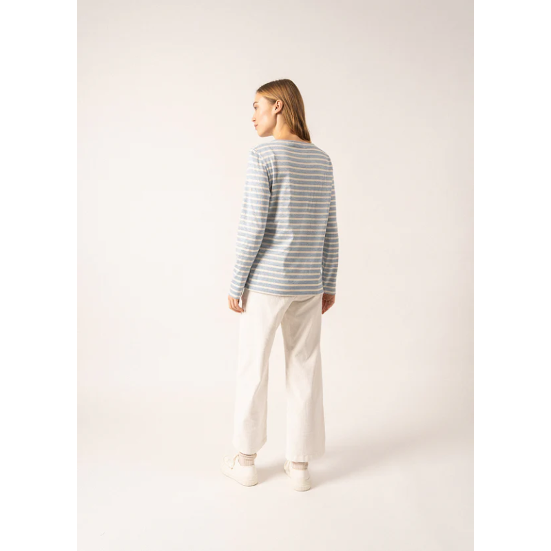 Marinière Minquidame à paillettes Ciel / Ecru