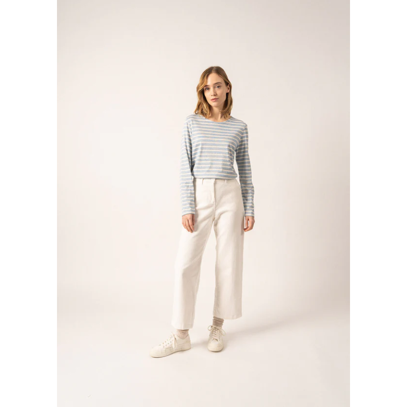 Marinière Minquidame à paillettes Ciel / Ecru