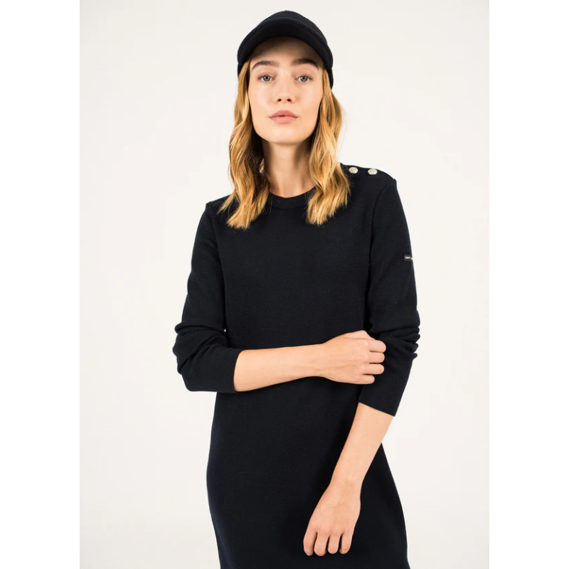 Robe pull longue Marée uni Navy