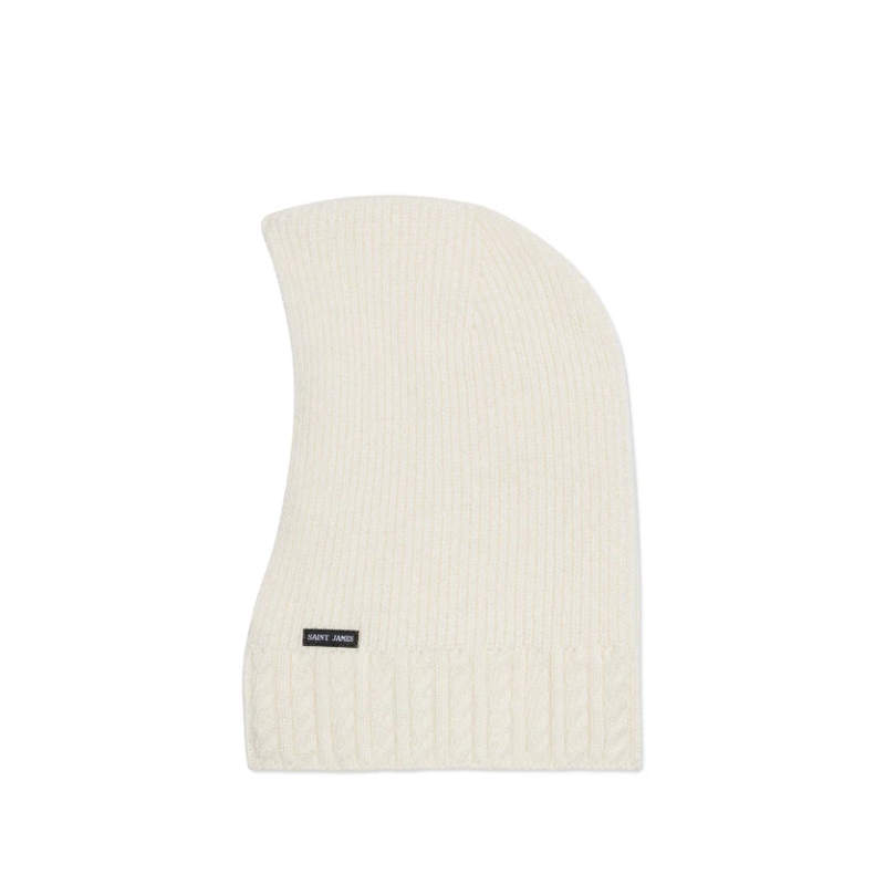 Cagoule en Laine Blanc d'Hiver