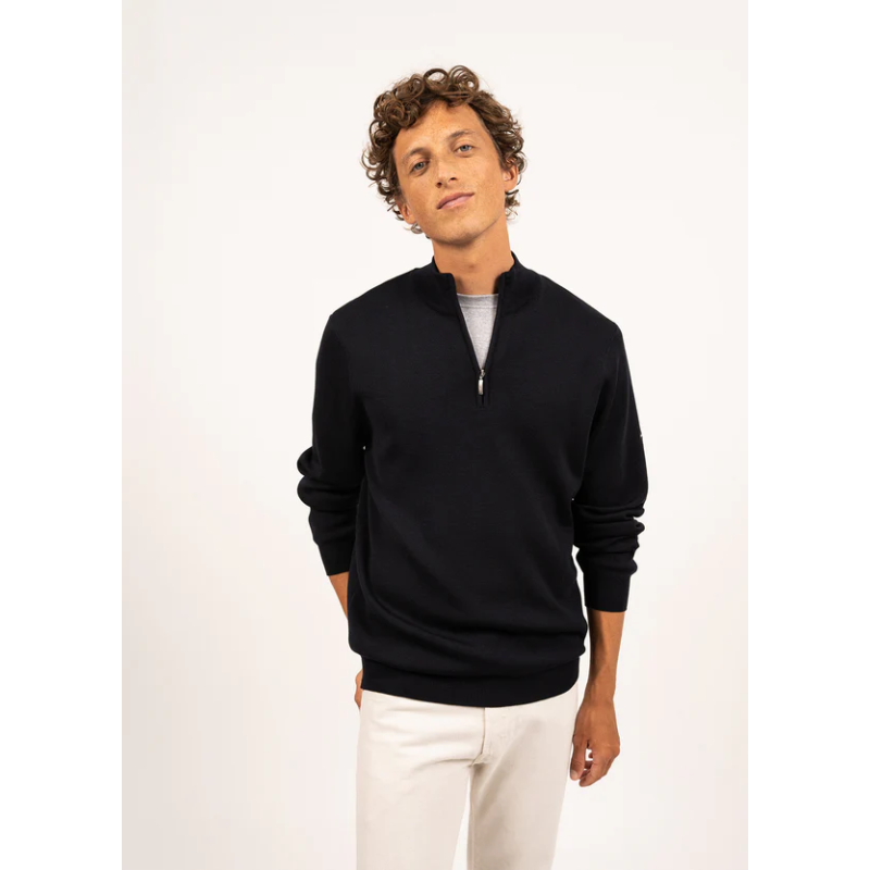 Pull col montant zippé Crossley Navy