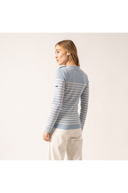 Pull marin rayé Marée Ciel/Blanxc