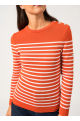 Pull marin rayé Marée Basket/Neige