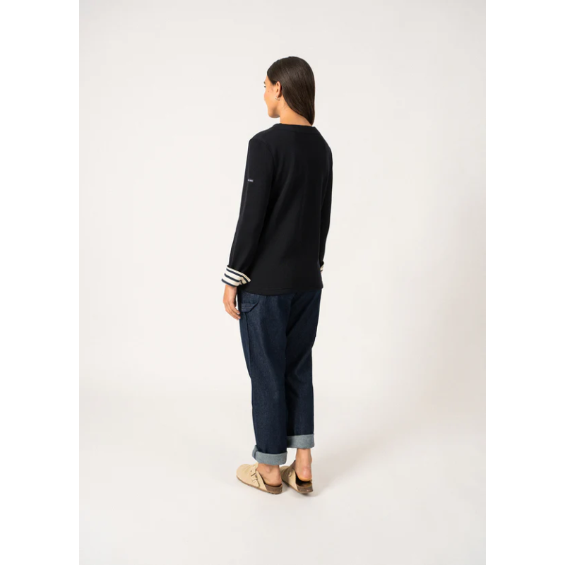 Pull Quille Laine et Coton Navy