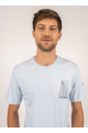 T-shirt coton Pima motif bateau Cédric ciel
