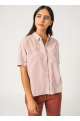 Chemise rayée Carla blanc/terracotta