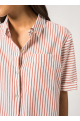 Chemise rayée Carla blanc/terracotta