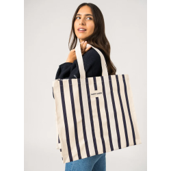Sac cabas rayé ecru/marine