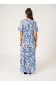 Robe longue Cécilia blanc/mer
