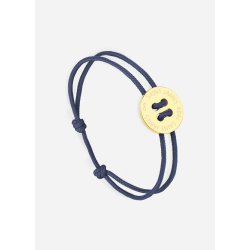 Bracelet bouton Or/Marine