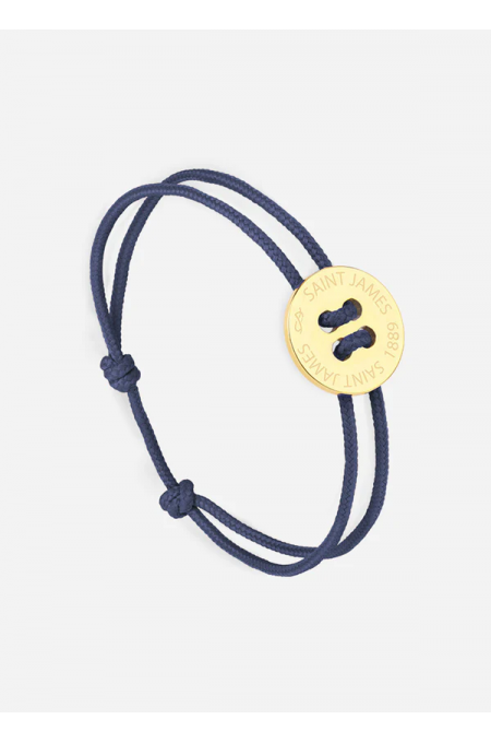 Bracelet bouton Or/Marine