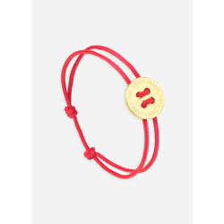 Bracelet bouton Or/Rouge