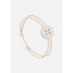 Bracelet bouton Argent/rayé Blanc/Beige SAINT JAMES x Le Vent à la française