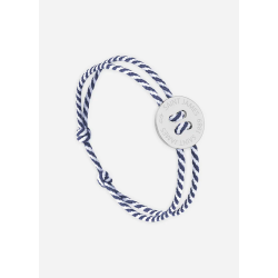 Bracelet bouton Argent/rayé Blanc/Marine SAINT JAMES x Le Vent à la française