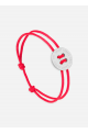 Bracelet bouton Argent/Rouge