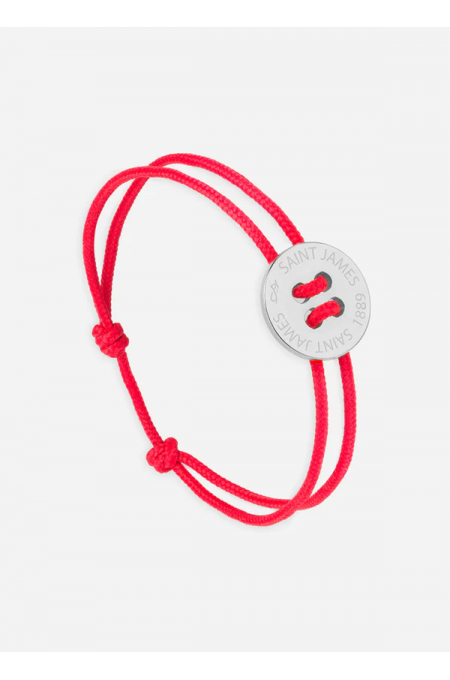 Bracelet bouton Argent/Rouge