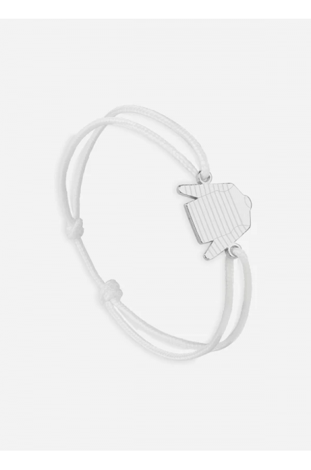 Bracelet Marinière Argent/Blanc
