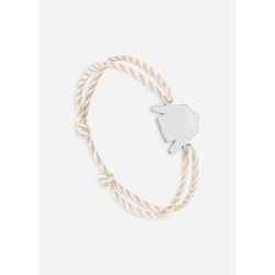 Bracelet Marinière Argent/rayé Blanc/Beige