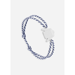 Bracelet Marinière Argent/rayé Blanc/Marine