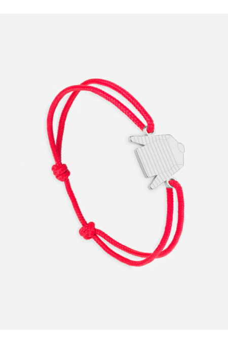 Bracelet Marinière Argent/Rouge