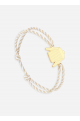 Bracelet marinière Or/rayé Blanc/Beige