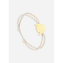 Bracelet marinière Or/rayé Blanc/Beige