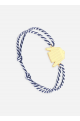 Bracelet marinière Or/rayé Blanc/Marine