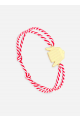 Bracelet marinière Or/rayé Blanc/Rouge