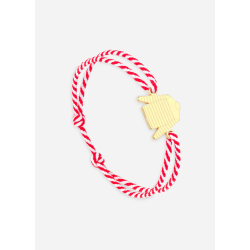 Bracelet marinière Or/rayé Blanc/Rouge