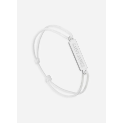 Bracelet logo Argent/Blanc