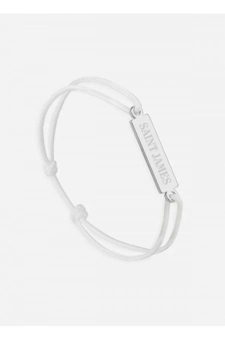 Bracelet logo Argent/Blanc