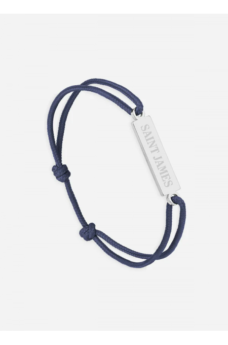 Bracelet logo Argent/Marine