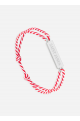 Bracelet logo Argent/rayé Blanc/Rouge