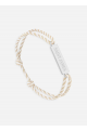 Bracelet logo Argent/rayé Blanc/Beige