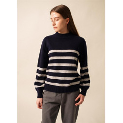 Pull rayé en laine Lugano...