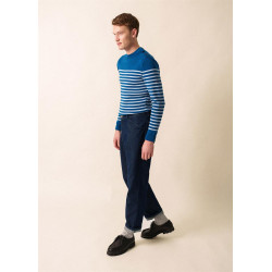 Pull marin rayé en Laine...