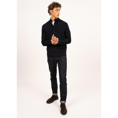 Pull zippé en Laine Loup de...