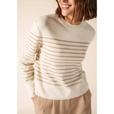Pull AULON Blanc/Beige...