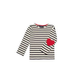Marinière Vaujany rayée avec coudières cœur